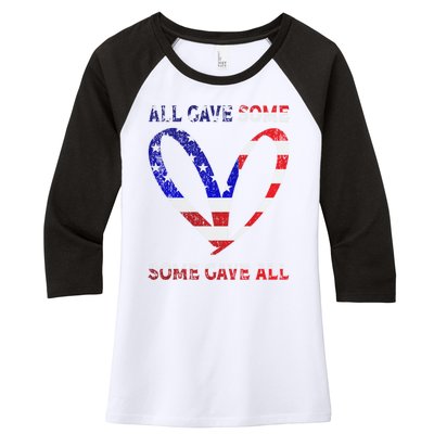 Usa Flag American Patriotic Heart Armed Forces Memorial Day Great Gift Women's Tri-Blend 3/4-Sleeve Raglan Shirt