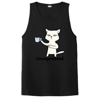 Unimpressed Funny Angry Cat Coffee PosiCharge Competitor Tank