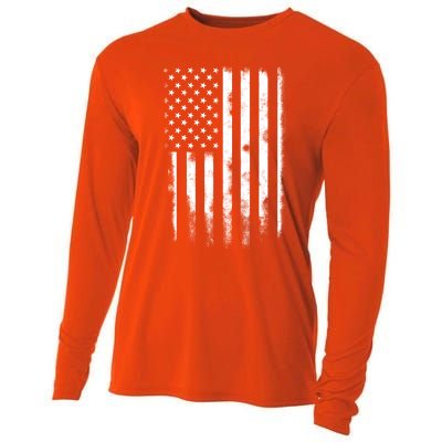 Usa Flag American Flag United States Patriotic 4th Of July Meaningful Gift Cooling Performance Long Sleeve Crew