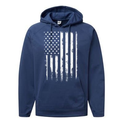 Usa Flag American Flag United States Patriotic 4th Of July Meaningful Gift Performance Fleece Hoodie