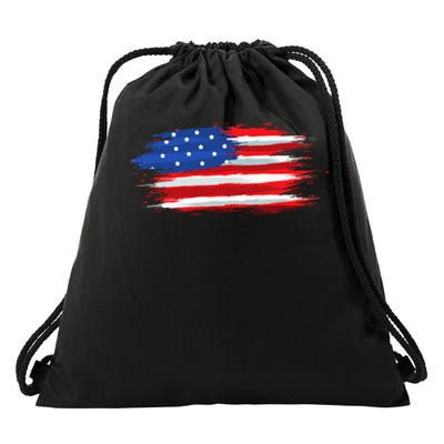 USA Flag American Flag United States of America 4th of July Drawstring Bag