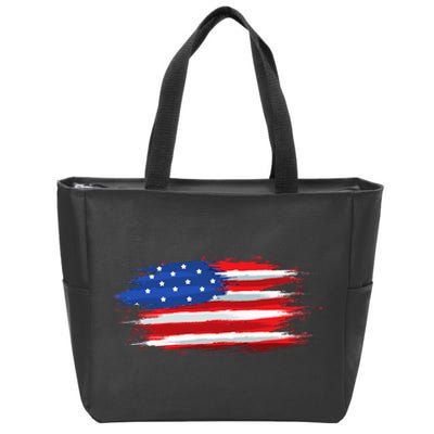 USA Flag American Flag United States of America 4th of July Zip Tote Bag