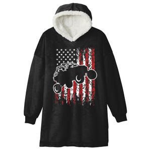 US Flag ATV Side By Side Rider UTV July 4th Offroad Riding Hooded Wearable Blanket