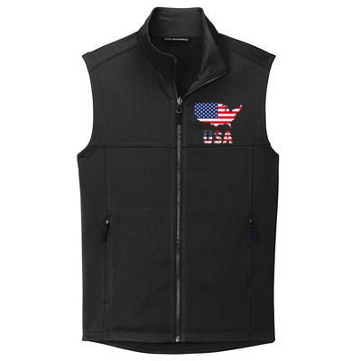 Usa Flag American United States Of America 4th Of July Collective Smooth Fleece Vest