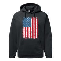 USA Flag American Flag United States Of America 4th Of July Performance Fleece Hoodie