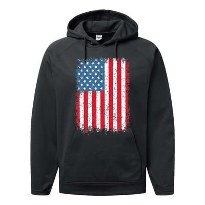 USA Flag American Flag United States Of America 4th Of July Performance Fleece Hoodie