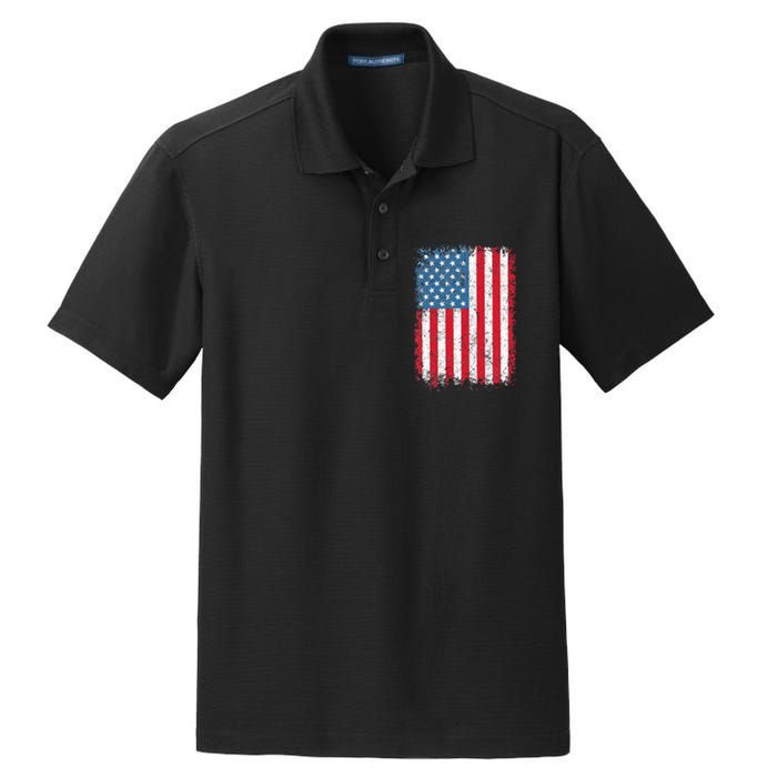 USA Flag American Flag United States Of America 4th Of July Dry Zone Grid Polo