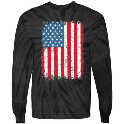 USA Flag American Flag United States Of America 4th Of July Tie-Dye Long Sleeve Shirt