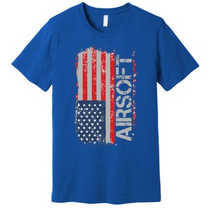 Usa Flag Airsoft Shooting Sports Gun Premium T-Shirt