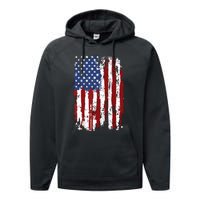 Usa Flag American Flag United States Of America 4th Of July Performance Fleece Hoodie