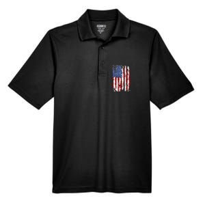 Usa Flag American Flag United States Of America 4th Of July Men's Origin Performance Pique Polo