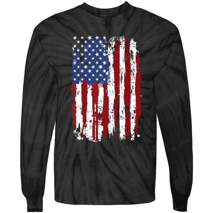 Usa Flag American Flag United States Of America 4th Of July Tie-Dye Long Sleeve Shirt