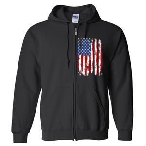 Usa Flag American Flag United States Of America 4th Of July Full Zip Hoodie