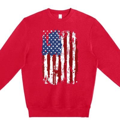 Usa Flag American Flag United States Of America 4th Of July Premium Crewneck Sweatshirt