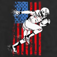 Us Flag American Football Player 7 Panel Mesh Trucker Snapback Hat