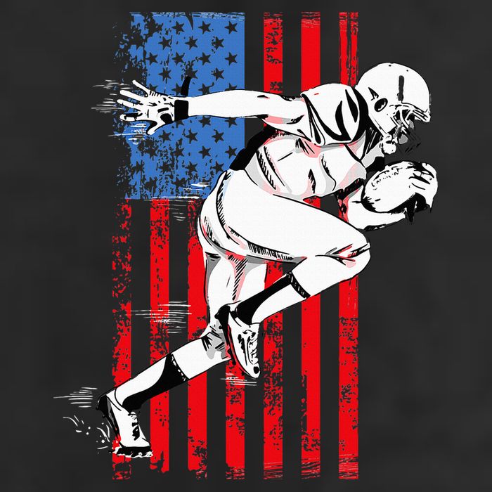 Us Flag American Football Player 7 Panel Mesh Trucker Snapback Hat