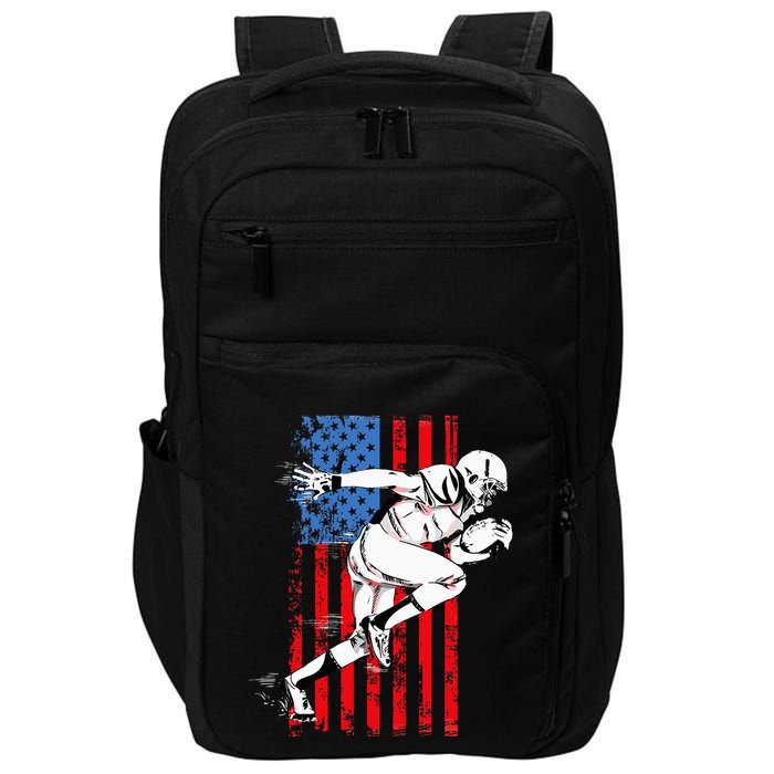 Us Flag American Football Player Impact Tech Backpack