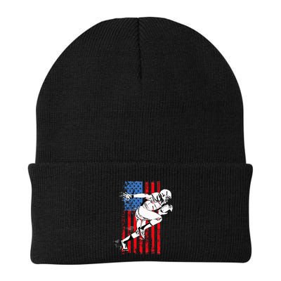Us Flag American Football Player Beanie