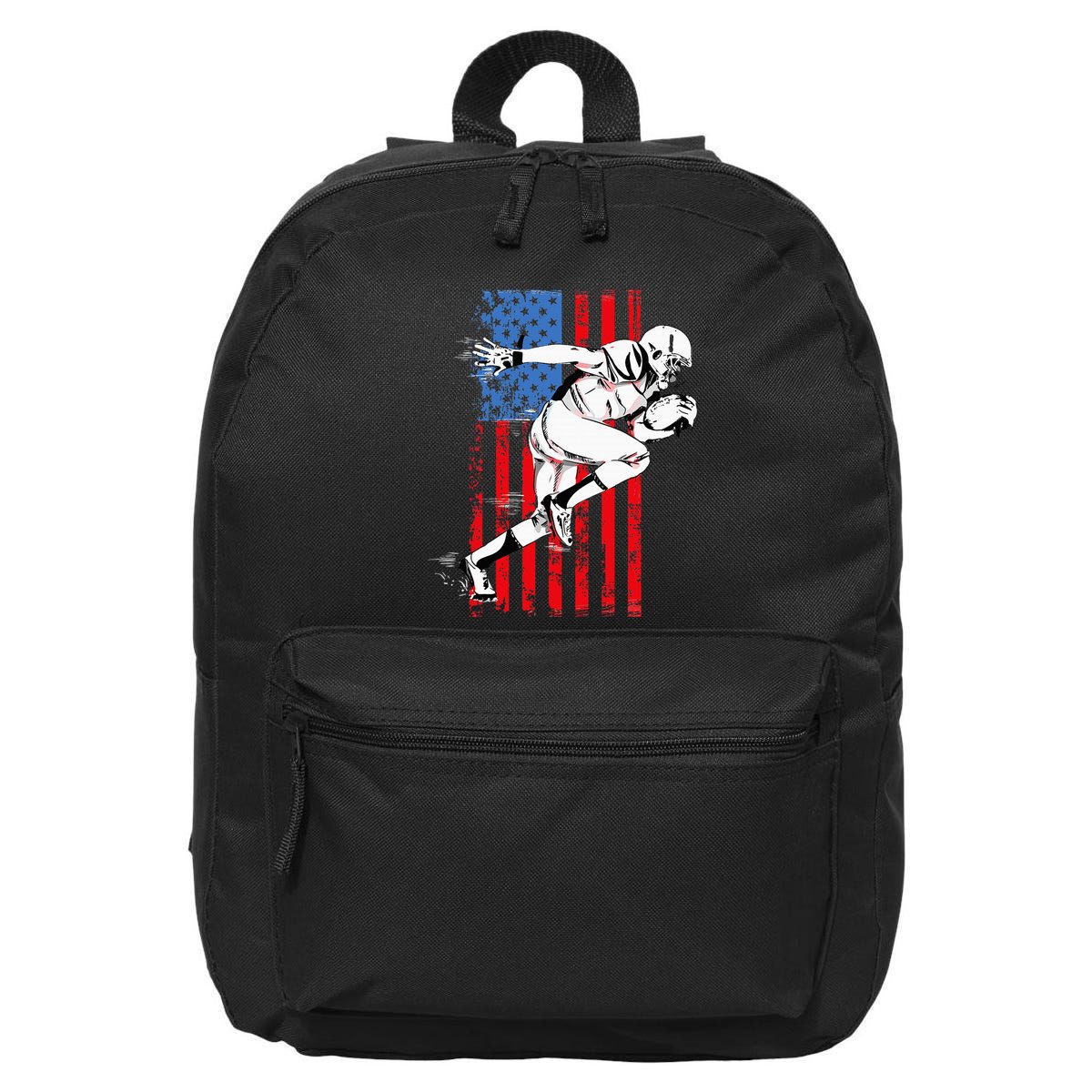 Us Flag American Football Player 16 in Basic Backpack