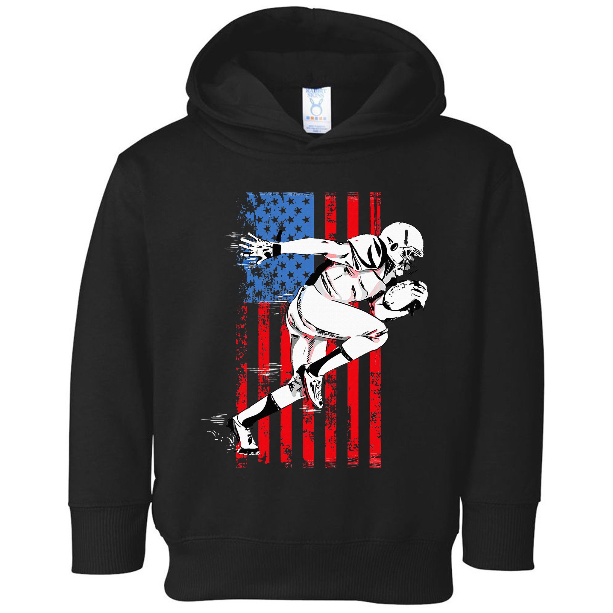 Us Flag American Football Player Toddler Hoodie