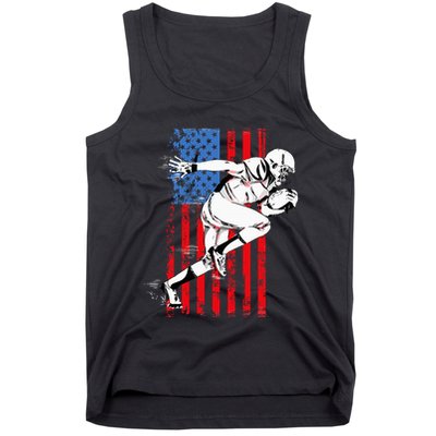 Us Flag American Football Player Tank Top