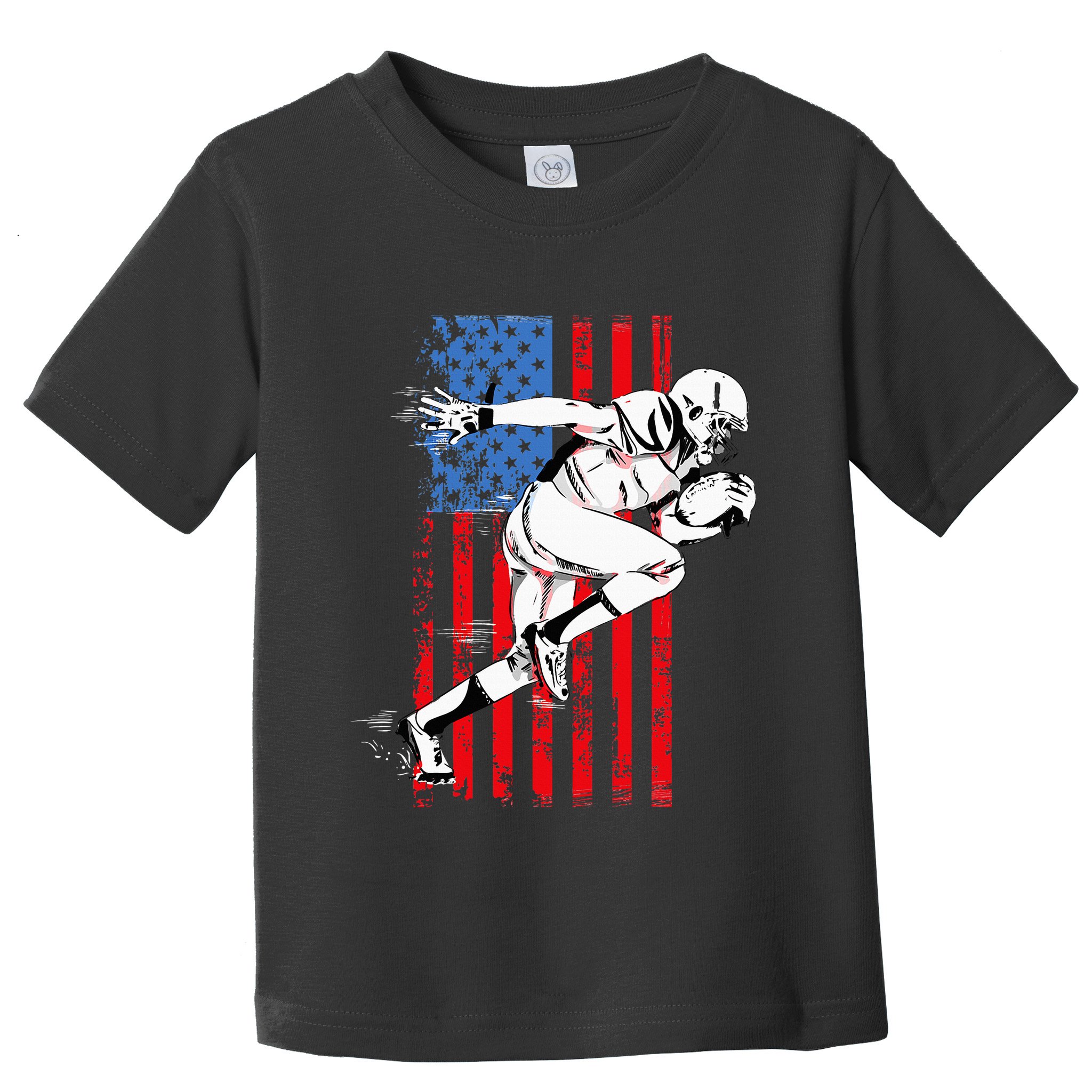 Us Flag American Football Player Toddler T-Shirt