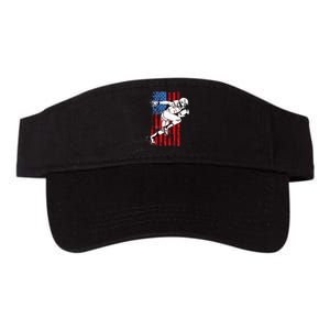 Us Flag American Football Player Valucap Bio-Washed Visor