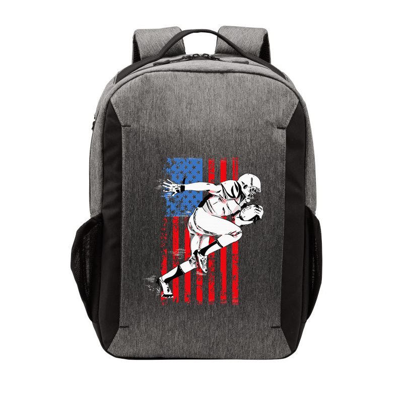 Us Flag American Football Player Vector Backpack