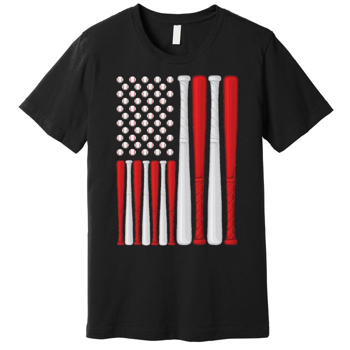 Usa Flag American Baseball Flag Vintage Baseball Flag Premium T-Shirt