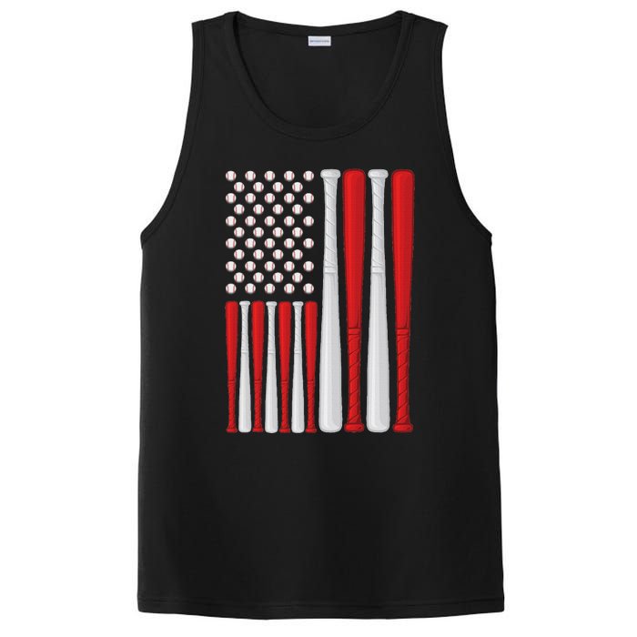 Usa Flag American Baseball Flag Vintage Baseball Flag PosiCharge Competitor Tank