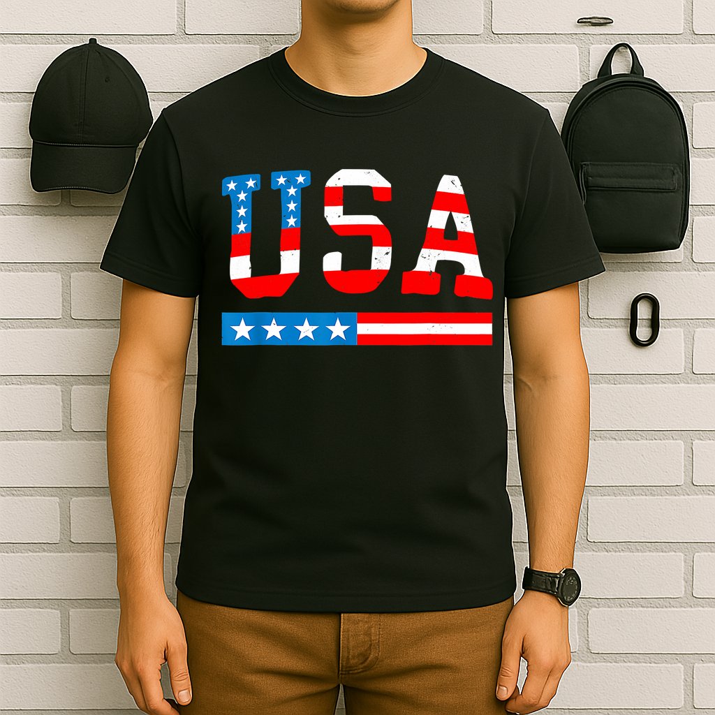 USA Flag American Funny 4th Of July Merica T-Shirt