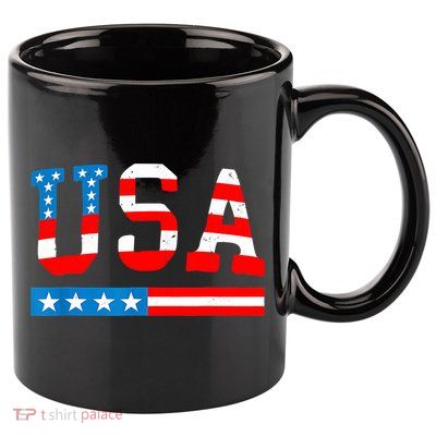 USA Flag American Funny 4th Of July Merica 11oz C Handle Ceramic Mug