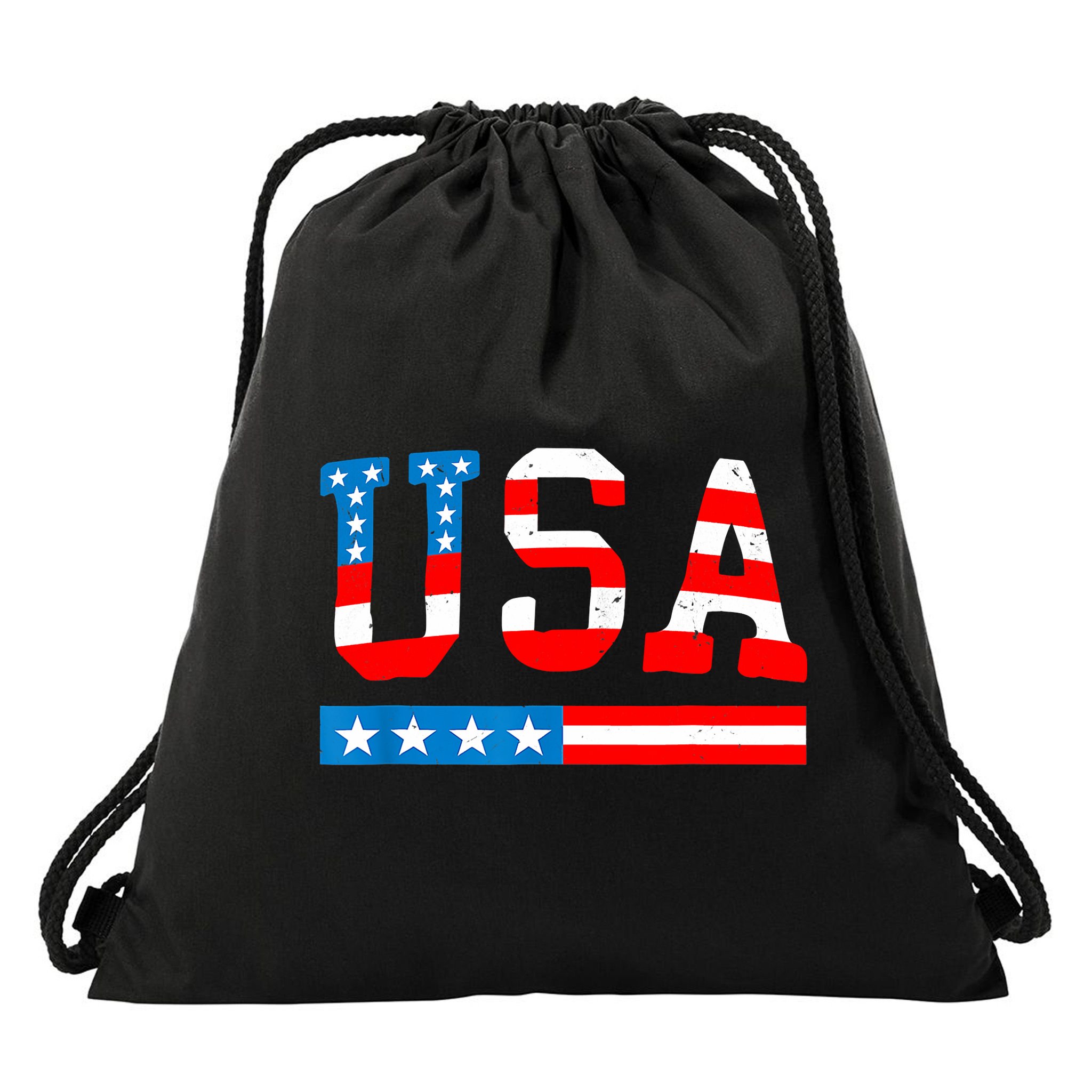 USA Flag American Funny 4th Of July Merica Drawstring Bag