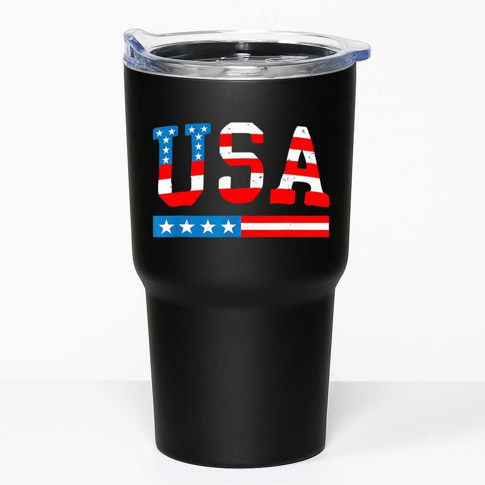 USA Flag American Funny 4th Of July Merica Tumbler