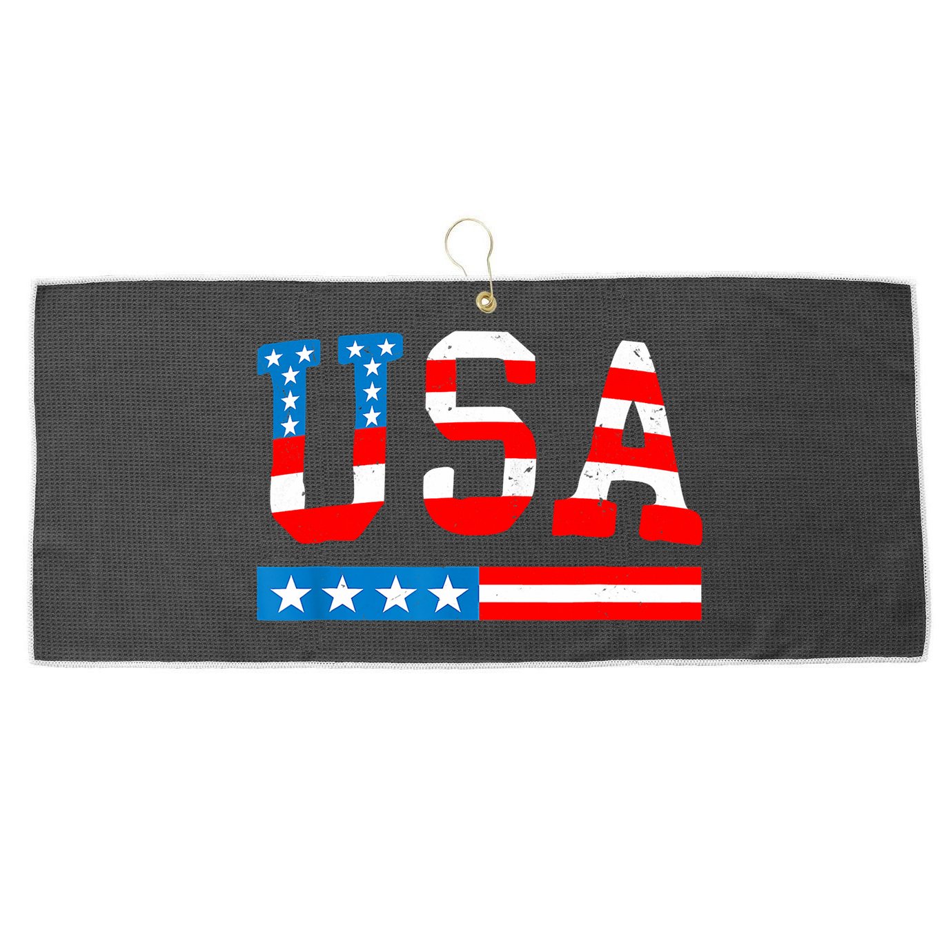 USA Flag American Funny 4th Of July Merica Large Microfiber Waffle Golf Towel
