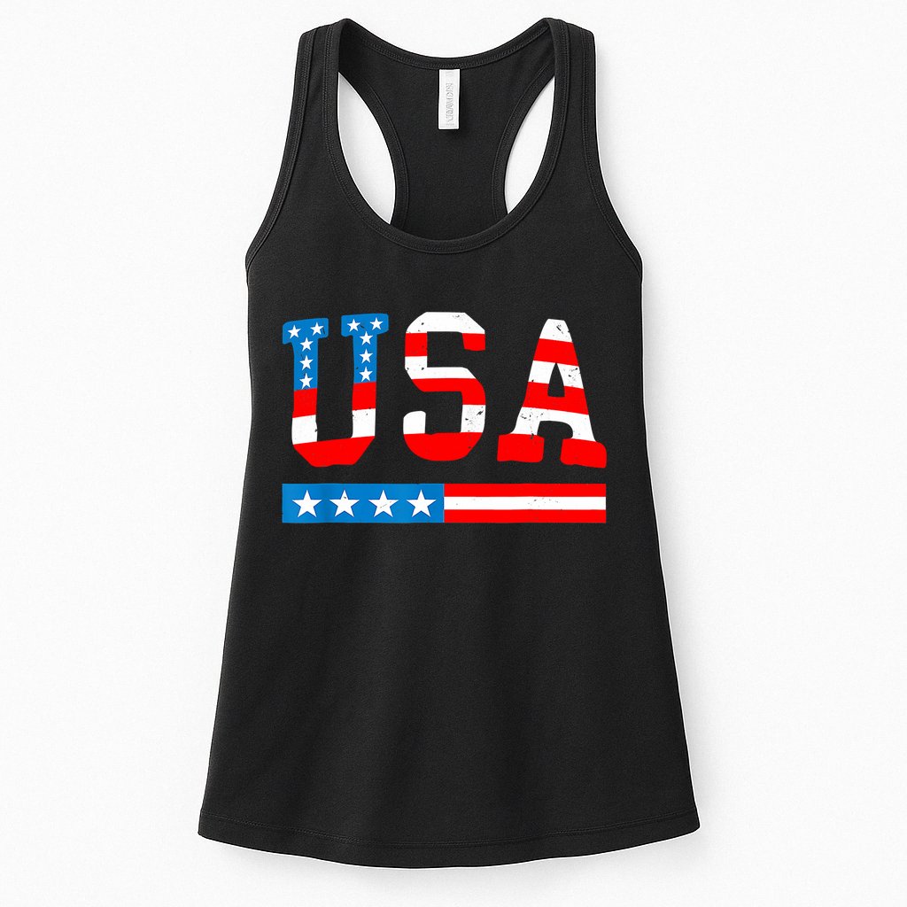 USA Flag American Funny 4th Of July Merica Womens Tank Top