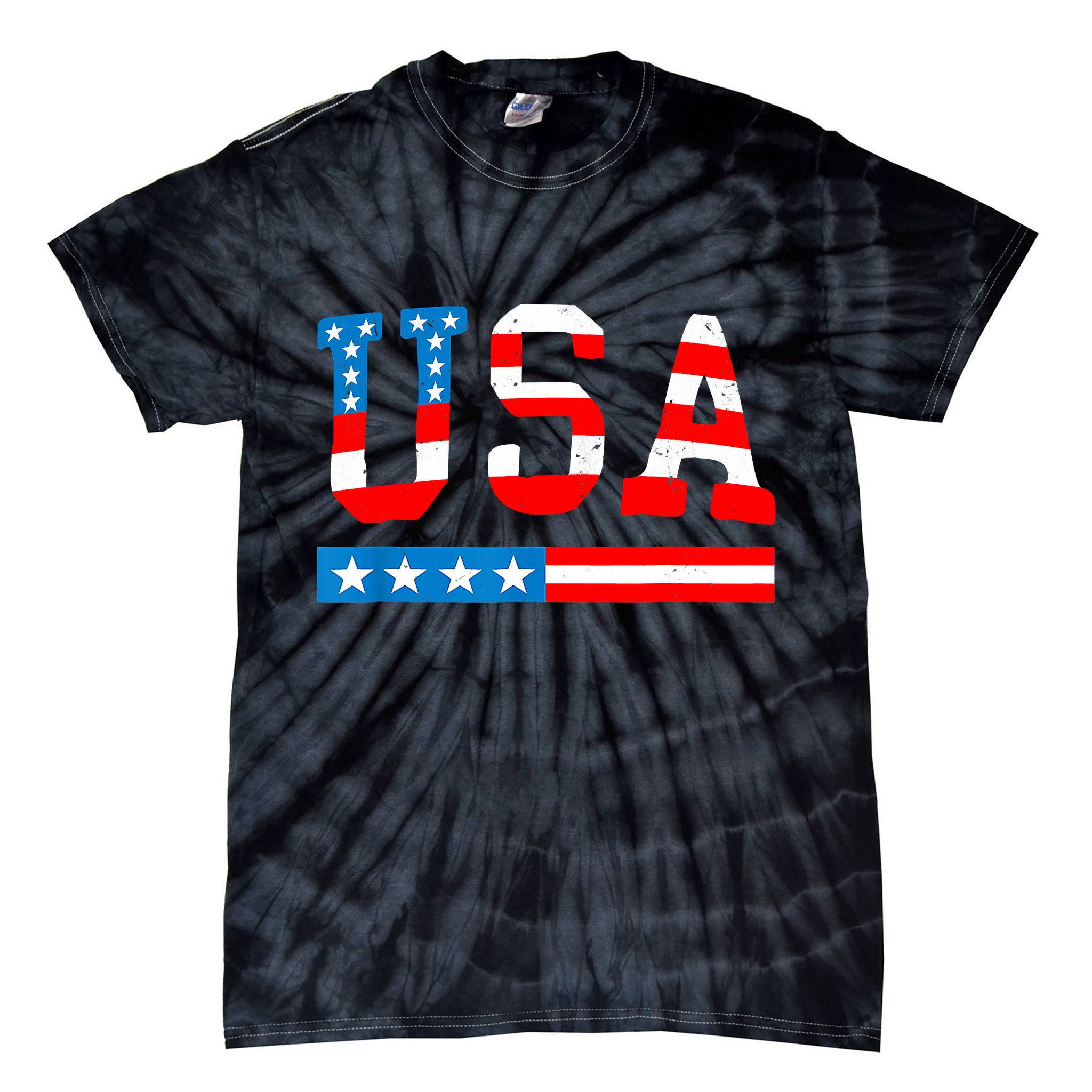 USA Flag American Funny 4th Of July Merica Tie-Dye T-Shirt
