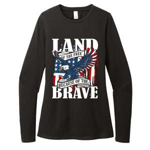 Us Flag America Eagle Land Of The Free Because Of The Brave Meaningful Gift Womens CVC Long Sleeve Shirt