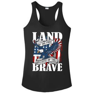 Us Flag America Eagle Land Of The Free Because Of The Brave Meaningful Gift Ladies PosiCharge Competitor Racerback Tank