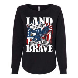 Us Flag America Eagle Land Of The Free Because Of The Brave Meaningful Gift Womens California Wash Sweatshirt