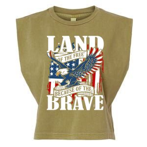 Us Flag America Eagle Land Of The Free Because Of The Brave Meaningful Gift Garment-Dyed Women's Muscle Tee