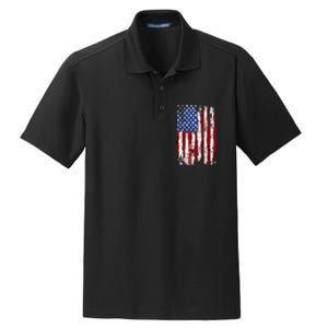 Usa Flag American Flag United States Of America Dry Zone Grid Polo