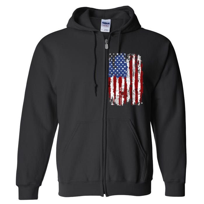 Usa Flag American Flag United States Of America Full Zip Hoodie