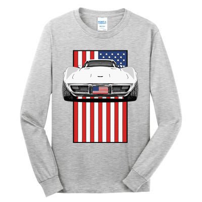 Usa Flag And Muscle Car American Tall Long Sleeve T-Shirt