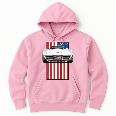 Usa Flag And Muscle Car American Hoodie