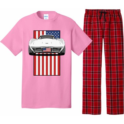 Usa Flag And Muscle Car American Pajama Set