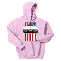 Usa Flag And Muscle Car American Kids Hoodie