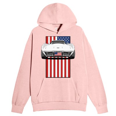 Usa Flag And Muscle Car American Urban Pullover Hoodie