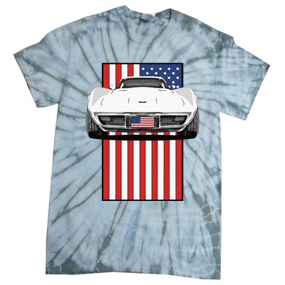 Usa Flag And Muscle Car American Tie-Dye T-Shirt