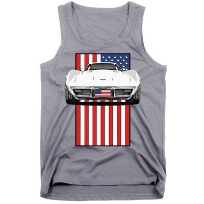 Usa Flag And Muscle Car American Tank Top